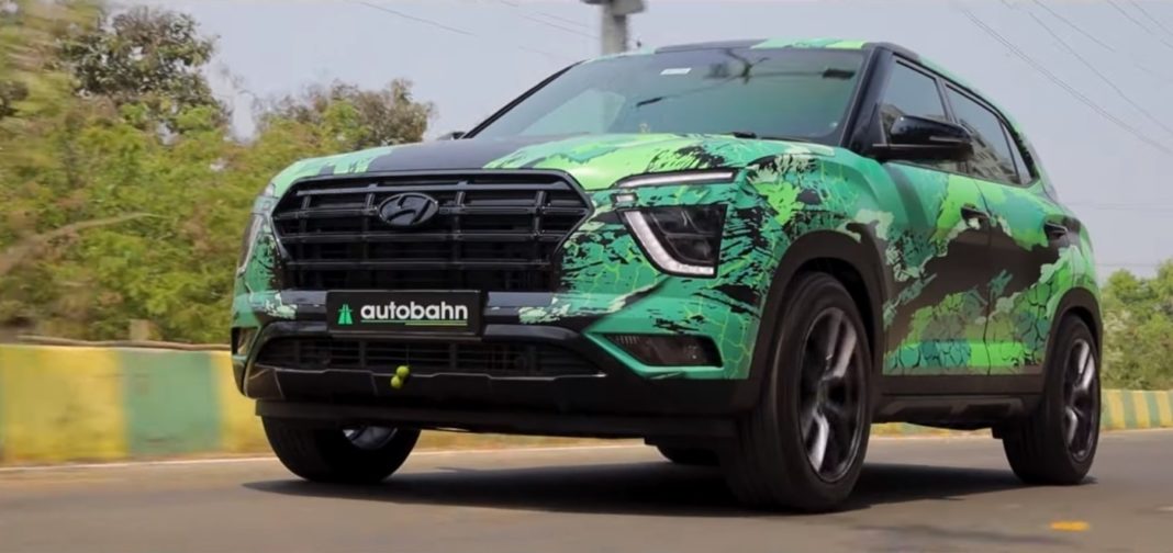 Hyundai Creta Gets a Monster Green Makeover by Autobahn Vizag